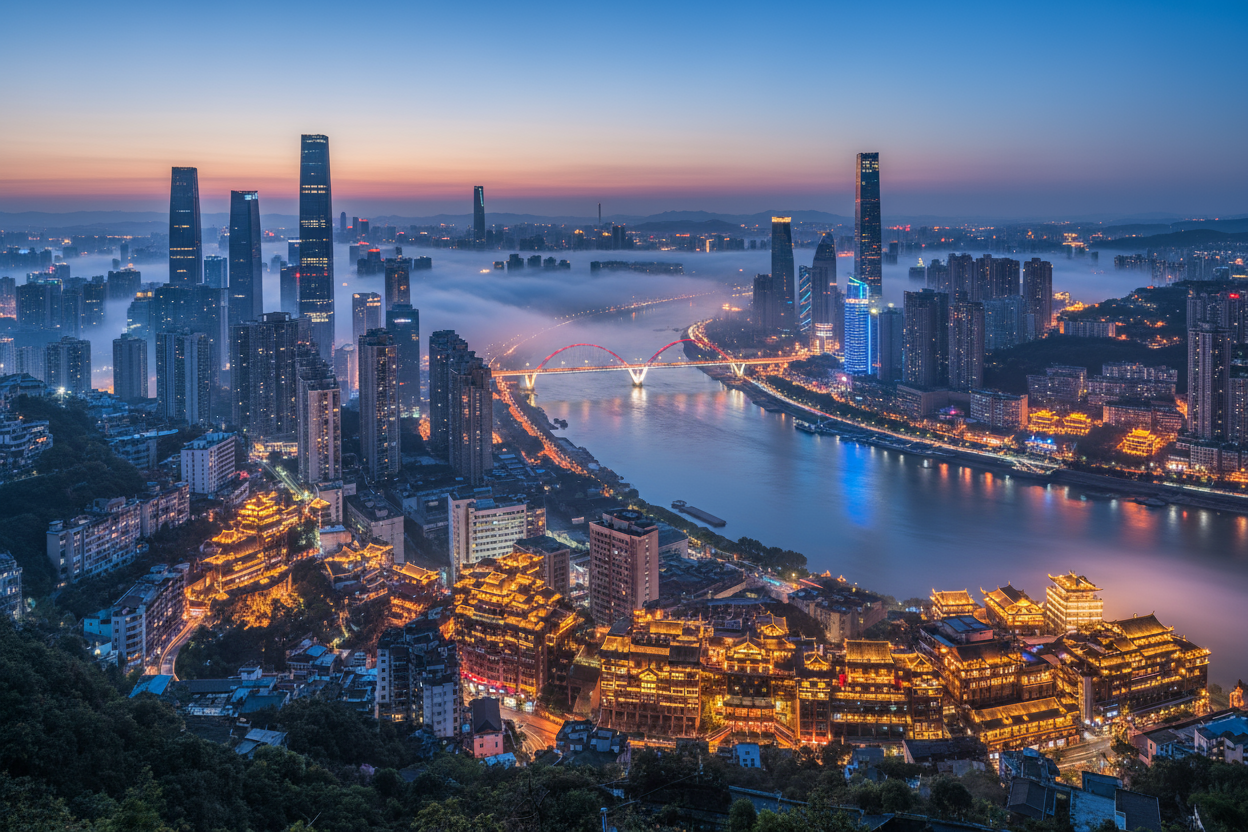 重庆城市，尺寸2500*900